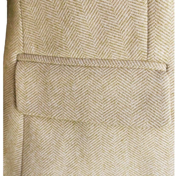 Fall Classic Jacket LOFT Camel Herringbone Blazer with Elbow Patches Sz 4P - Picture 7 of 12